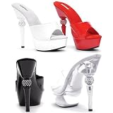 Ellie Shoes Women's 673-FRIDAY 6 Heel Mule W/ Rhinestone Heel