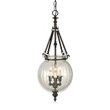 Royce Lighting RC2195/3HALLORB Stalton Hall Pendant Oil Rubbed Bronze with Clear Ribbed Globe