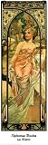 Morning Art Poster Print by Alphonse Mucha, 12x36