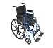 Drive Medical Blue Streak Wheelchair with Flip Back Detachable Desk Arms and Swing-away Foot Rest, Blue, 18"