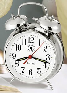 Bulova Travel White Dial Clock #B8127