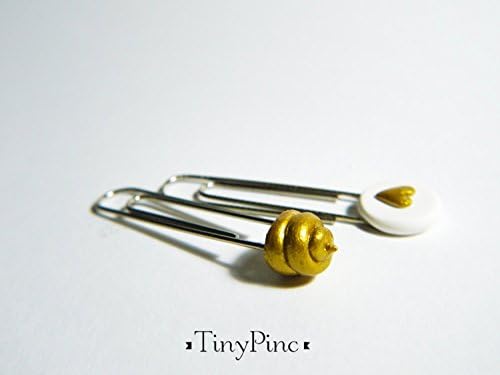 Planner Charms - Set of 2 Gold Poop &amp; Gold heart