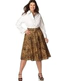 Jones New York Signature Plus Size Animal-Print-Trimmed Blouse & Cheetah-Print Belted Skirt