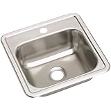 Elkay D115151 Dayton 15-Inch by 15-Inch Stainless Steel Single-Hole Bar Sink, Satin Finish