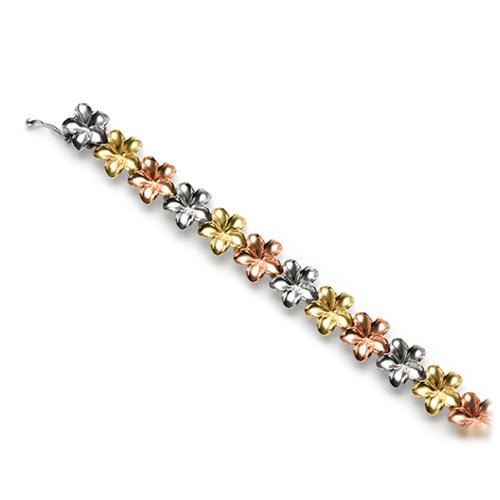 Plumeria Bracelet in Tri-Color 14K Gold