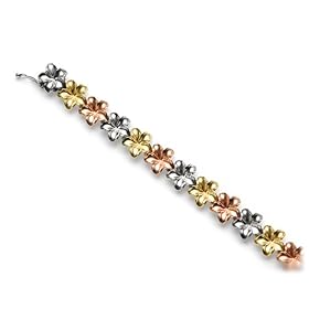 Plumeria Bracelet in Tri-Color 14K Gold by Maui Divers of Hawaii