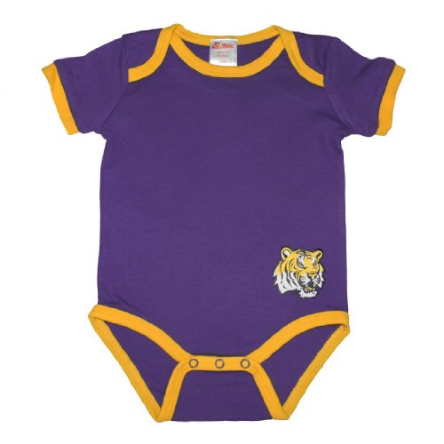 NCAA LSU Tigers Baby / Infant One-Piece Bodysuit / Romper / Onesie - Purple (Size: 6/9)