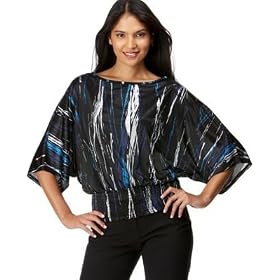 AGB Printed Kimono-Sleeve Top