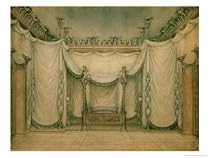 Queen Louise's Bedroom, Schloss Charlottenburg, First Design, 1809-10 Art Giclee Poster Print by Karl Friedrich Schinkel, 16x12