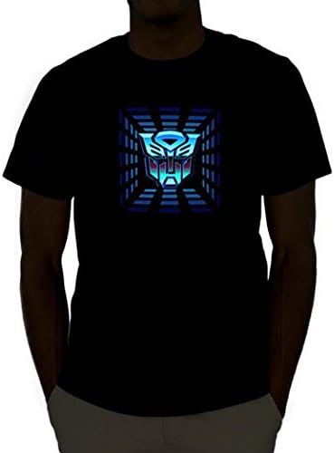 Transformers Sound Activated LED Flashing Equalizer Rave Shirt Disco Nightclub TShirt