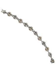 Sterling Silver w/14k Gold 7.25in Link Bracelet