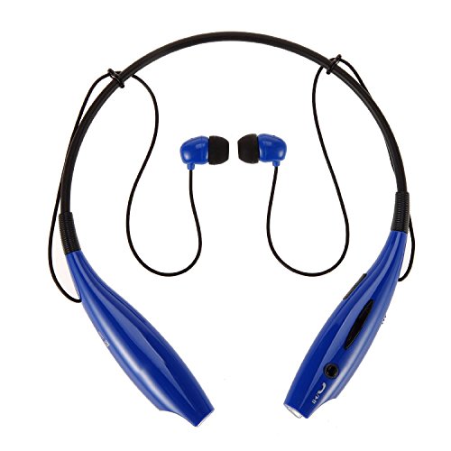 WONFAST® Wireless Bluetooth Music Stereo Universal Headset Headphone Vibration Neckband Style for iPhone iPad Samsung-Darkblue
