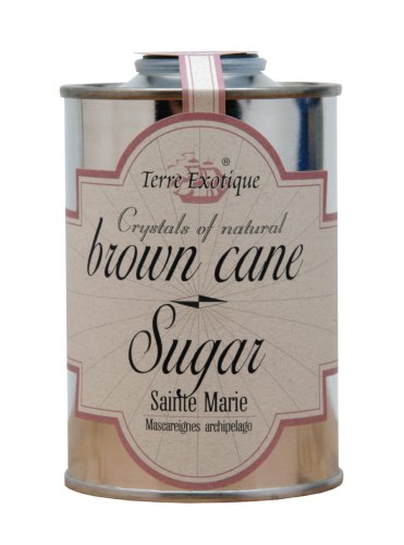 Terre Exotique Brown Cane Sugar Unrefined 250 Gr 8.8 Oz Sainte Marie Reunion Import in Tin by Terre Exotique