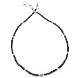 Sterling Silver Necklace Sapphire Gemstone Jewelry 19 Inches