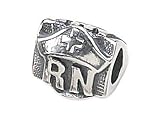Zable(tm) Sterling Silver Triangular 'RN' Nurse Ha Bead / Charm