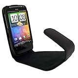 iGadgitz Black Genuine Leather Case Cover Holder for HTC Desire S Android S ....