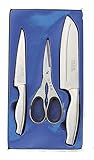 カクセー 料理の鉄人 神戸勝彦デザイン オールステンレス万能包丁&キッチンバサミ&ぺティナイフ 37-3104