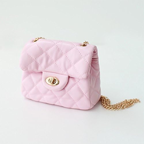 Lapin - Soft Quilted Crossbody w/ Metal Chain Strap, Girl's Shoulder Bag, Kids Bag (Pink)