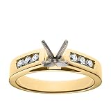 14k Yellow Gold Round Channel-Set Diamond Engagement Ring Setting (1/3 ct tw, J, I1)