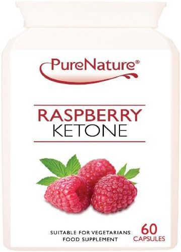 Pure Raspberry Ketone to Support Weight Loss & Slimming 60 Capsules Uk Made & Certified Suitable for Vegetarians & Vegans Free Express International Shipping