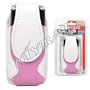 High Quality White and Pink Vertical Stylish Carry Case Pouch With Magnetic closing flap For Samsung Spex R210A, Nokia 3555, Sanyo PRO-200