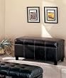 Brown Bycast Leatherette Ottoman Bench with Storage
