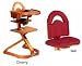 Svan High Chair from Scandinavian Child with Infant Kit and Cushion, Red Cushion with Cherry Wood