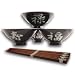 4 piece Japanese Rice Bowl Set w/ Chopsticks