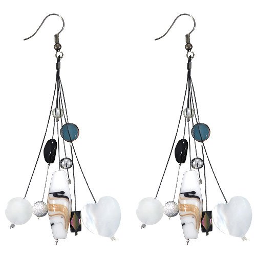 Shell Heart Titanium Plated Dangle Earrings