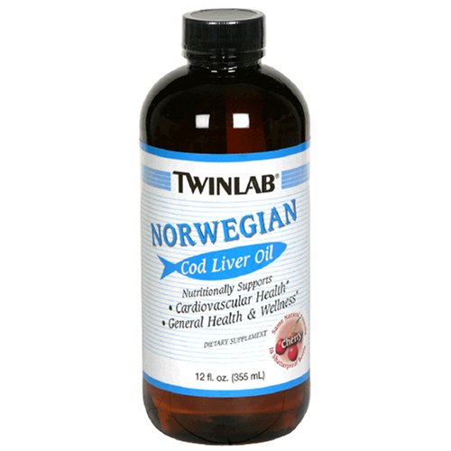 TwinLab Norwegian Cod Liver Oil, Cherry, 12-Ounce (355 ml) (Pack of 3) by Twinlab
