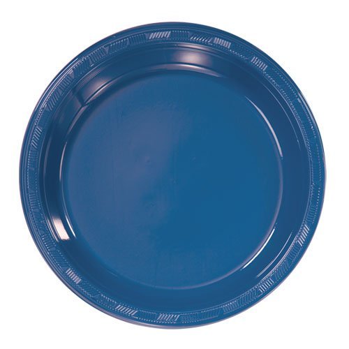 Hanna K. Signature Collection 50 Count Plastic Plate, 9-Inch, Blue