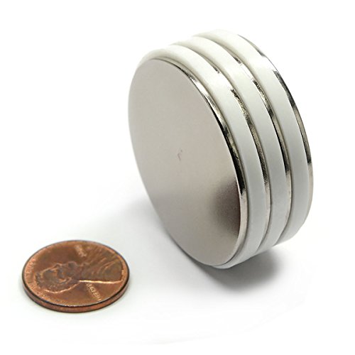 N45 Disc Neodymium Magnet Dia 1.5" X 1/16" NdFeB Rare Earth 4-count