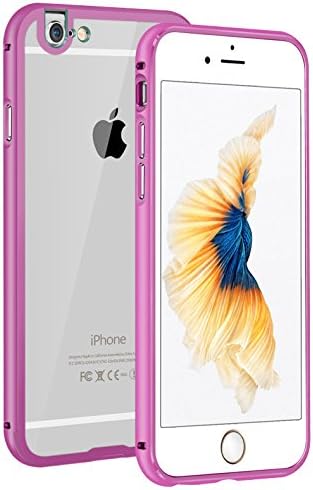 iPhone 6/6s Case, Aluminum Alloy Seamless Dustproof Waterproof U Type Clear Cover for iPhone 4.7 Inch Pink-1