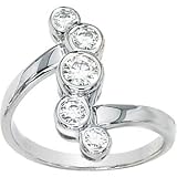 14K White Gold Created Moissanite Ring