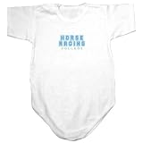 BABY BODYSUIT WHITE  HORSE RACING COLLEGE  6 - 9 Months