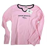 Denver Broncos Womens Mini-Scoop Pink T-shirt - 100% cotton (Size MEDIUM ONLY)