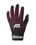 Mizuno Women's Finch Premier Batting Gloves (Black/Cardinal, X-Small)