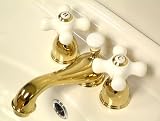 POLISHED BRASS BATHROOM SINK FAUCET FAUCETS NEW