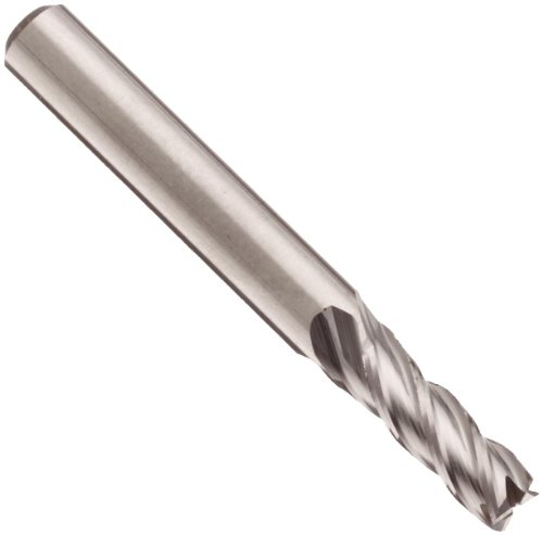 Niagara Cutter 76042 High Speed Steel (HSS) Square Nose End Mill, Inch, Uncoated (Bright) Finish, Roughing and Finishing Cut, Non-Center Cutting, 35 Degree Helix, 4 Flutes, 1.5" Overall Length, 0.125"
