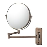 Wall Mount 5X to 1X Magnifying Mirror, Diablo Bronze