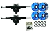 LONGBOARD SKATEBOARD 150 TRUCKS 70mm 70 mm blue WHEELS Bearing New KIT