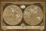 World Map by Mary Elizabeth. Art Print Poster 36 inches width by 24 inches height. Highest Quality Art Poster Print