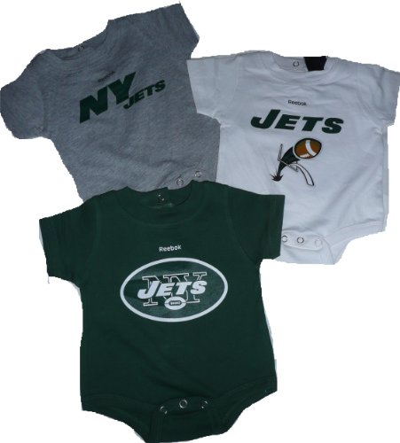 New York Jets 3pc Onesie Creeper Set 0 - 3 Months Newborn