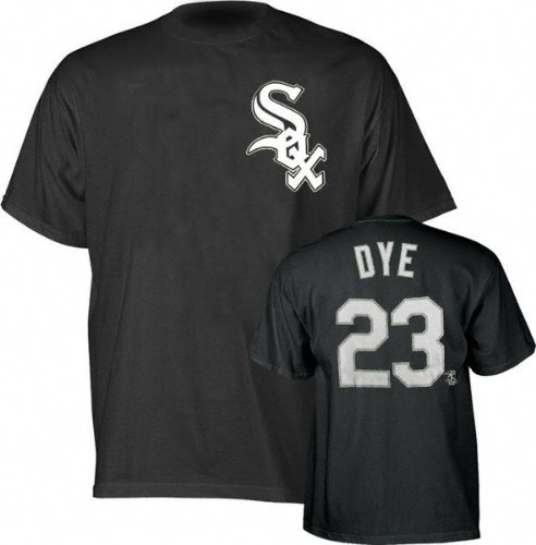 Jermaine Dye Black Majestic Player Name and Number Chicago White Sox Youth T-Shirt