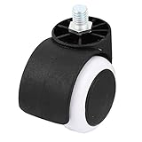 uxcell　キャスター　ホイール　ユニバーサル輪　スレッドステム　ブラック　ホワイト　1個