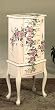 Wood Jewelry Armoire Dresser/chest with Hand Painted Floral Accents and Queen Anne Based Legs