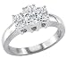 Jewelry : 14K White Gold 3 Three Stone Round Diamond Ring (1/4 ctw)