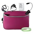 6 in 1 Bundle for Amazon Kindle 2 Includes: Hot Pink Carrying Case + Car Charger + Travel Charger + Screen Guard + kindle LED Book light + Vangoddy TM, Live*Laugh*Love wrist band!!!