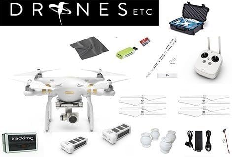 Phantom 3 Professional EVERYTHING YOU NEED KIT Includes a Go Professional Hard Case + Extra Battery + Trackimo Tracker + Micro Fiber Lens Cloth + 32 GB Micro SD Card and Card Reader + a FREE Drones Etc. Lanyard!