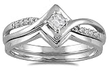 1/6 CTW Diamond Bridal Set in 10K White Gold